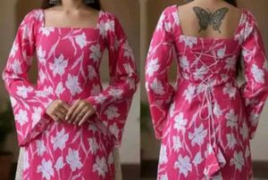 Vibrant Pink Floral Kurta