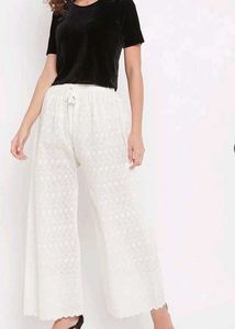 WHITE CHIKANKARI PLAZO(NEW)