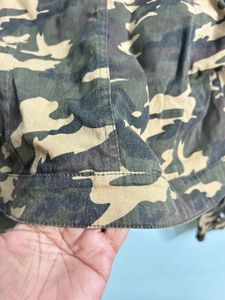 Camouflage Cropped Denim Jacket