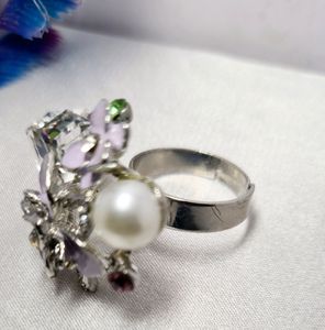 Sparking Two flower ring