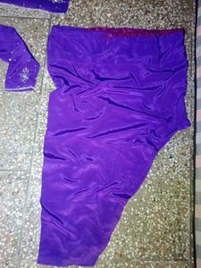 purple silk salwar kameez set with dupatta