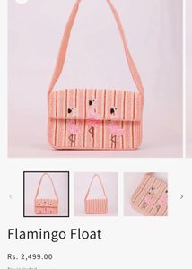 Pink Flamingo Beaded Shoulder Purse