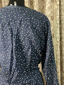 Blue Star Print Tunic Top