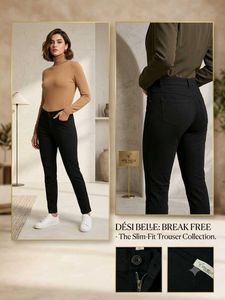 Desi Belle Imported Premium Slim Fit Black Trouser