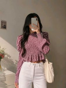 Smocked Floral Puff Sleeve Top