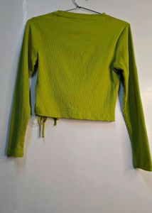 Lime Green Ribbed Crop Top