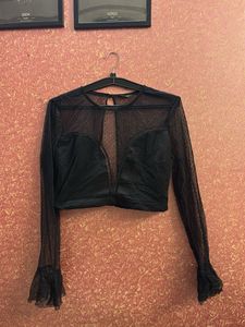 Sheer Black Long Sleeve Top