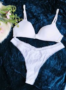 White Bra and Thong Set