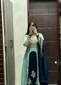Beautiful patchwork Gown with Dupatta