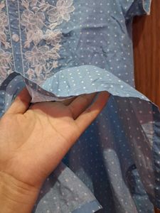 Light Blue Polka Dot Kurta💙