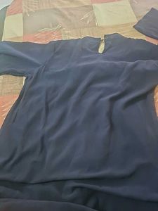 Embroidered Navy Blue Kurta and tunic top