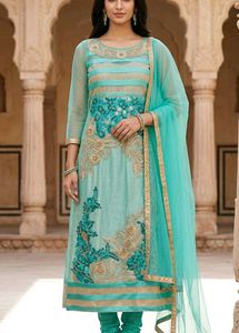 Elegant Teal Embroidered Kurta Set