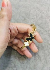 Anti Tarnish Gold Tone Butterfly & Clover Bracelet