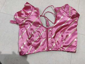 Pink Striped Lehenga Choli Set