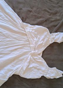 Chic White Twist Front Tunic Top