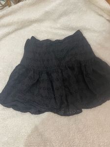 Black Eyelet Mini Skirt