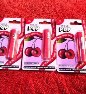 Sugar Pop Tinted Lip Balm - Cherry set 3