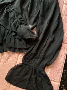 Sheer ruffled party top