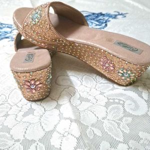 Embellished Wedge Sandals