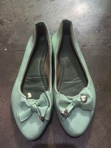 Mint Green Bow Ballerina Flats