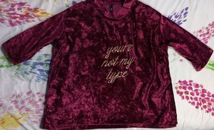 Burgundy Velvet Top