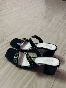 Stylish Black Block Heels Sandals