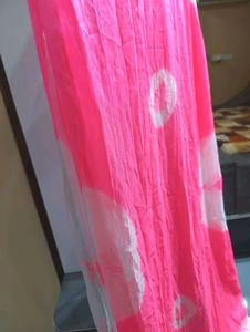 Pink Colour With White Combination Dupatta