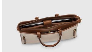 Chic Two-Tone Tote Handbag
