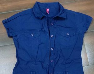 Chic Blue Utility Dress