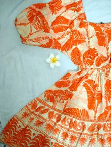 Orange Waist cutout dress for snatched look 🫶✨