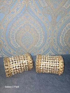 Exquisite Gold Beaded Bangles