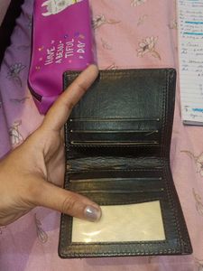 Sleek Black Leather Card Holder