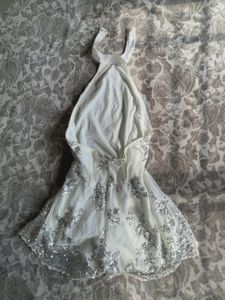 Sparkly White Halter Dress