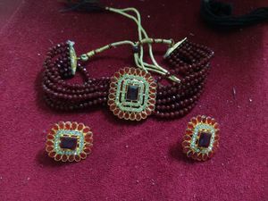 Stunning Kundan Necklace Set 3 peice and 1 gift