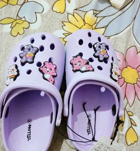 Cute Purple Clogs with Bear Charms