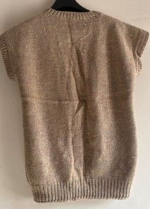 Beige Unisex Half Sleeve Sweater