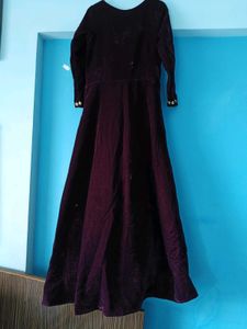 Embroidered Velvet Ethnic Gown