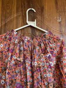 Floral Print Peasant Blouse