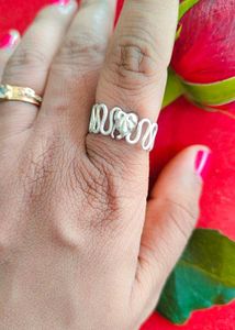 pure Silver Tone Heart Ring