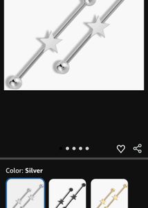 2-Piece Star &amp; cross Industrial Piercing Barbell E