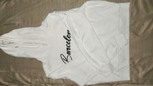 White Sweatshirt with Embroidered Detail
