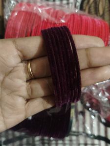 Vibrant Red Velvet Bangles