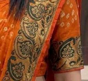Vibrant Orange Bandhani Saree