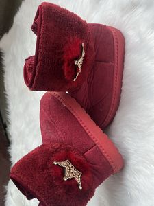 Cozy Red Faux Fur Lined Boots