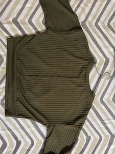 Olive Crop Top