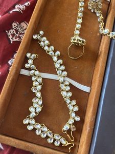 Beautiful Kundan  Hand  Set with ring
