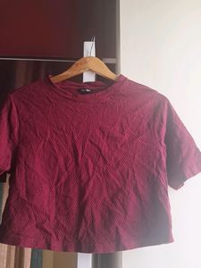 Zudio Very Beautiful Maroon Crop Top
