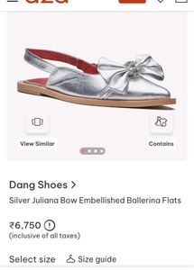 DANG Red Slingback Flats with Bow Detail