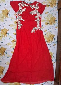 Stunning Red Embroidered Gown