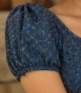 Stylish Blue Puff Sleeve Blouse